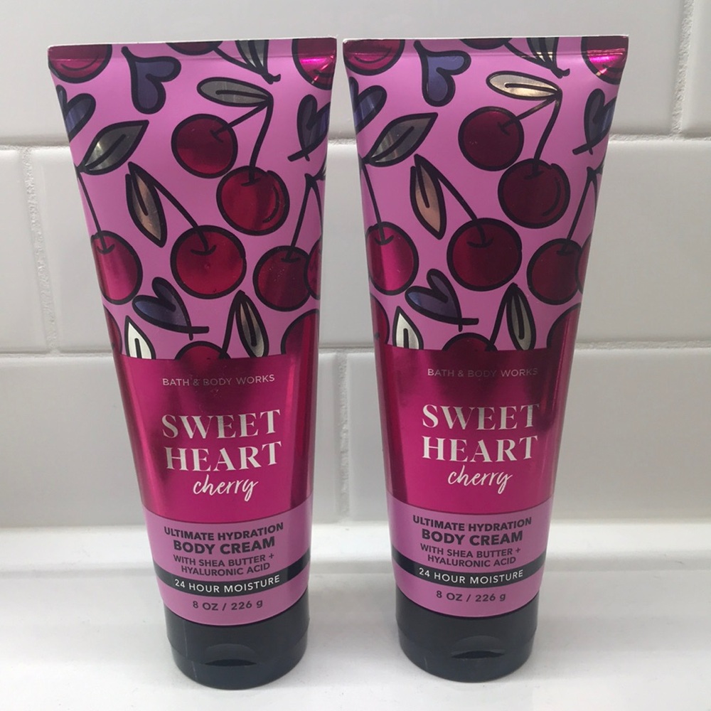 NWT!BBW SweetHeart 🍒 Cherry Ultimate Hydration Body Cream comes w/ two 8 oz.